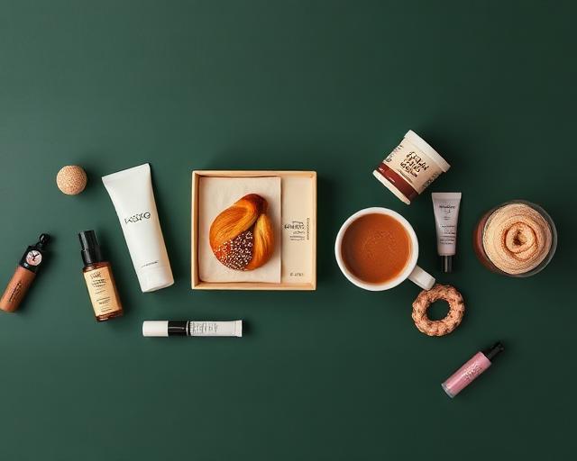Composição de presente com produtos artesanais
