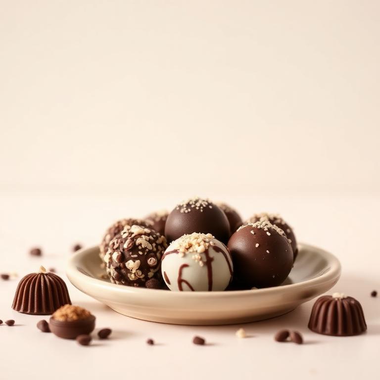 Trufas e brigadeiros artesanais em prato